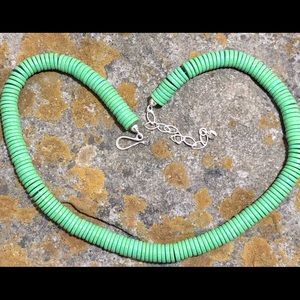 Jay King Gaspeite Sterling Disc Stone Necklace